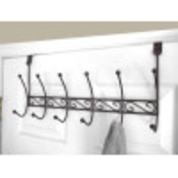 Home Basics Steel Over the Door 6 Hook Hanging Rack, Bronze DH10658